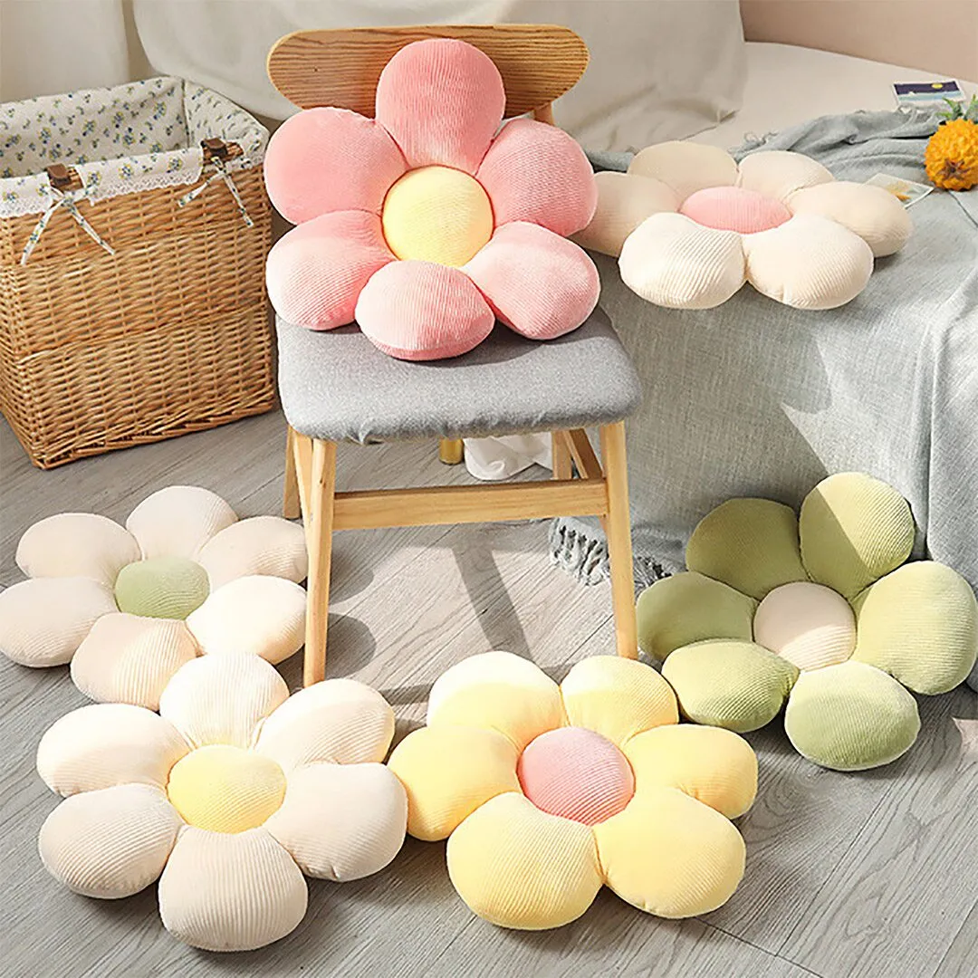 꾸밈하우스 로맨틱 감성 애착 데이지 플라워 쿠션 방석 쇼파 의자 꽃 등받이 2size 6color