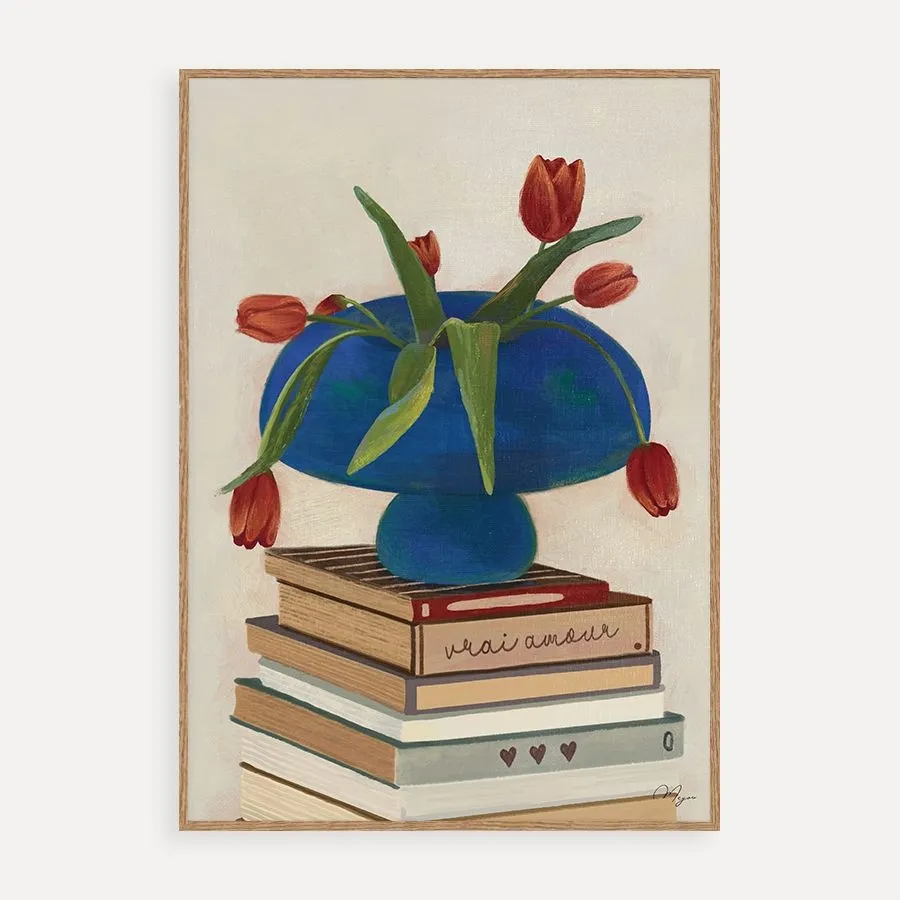 커런트브라운 Blue Vase 미유 아트 프린트