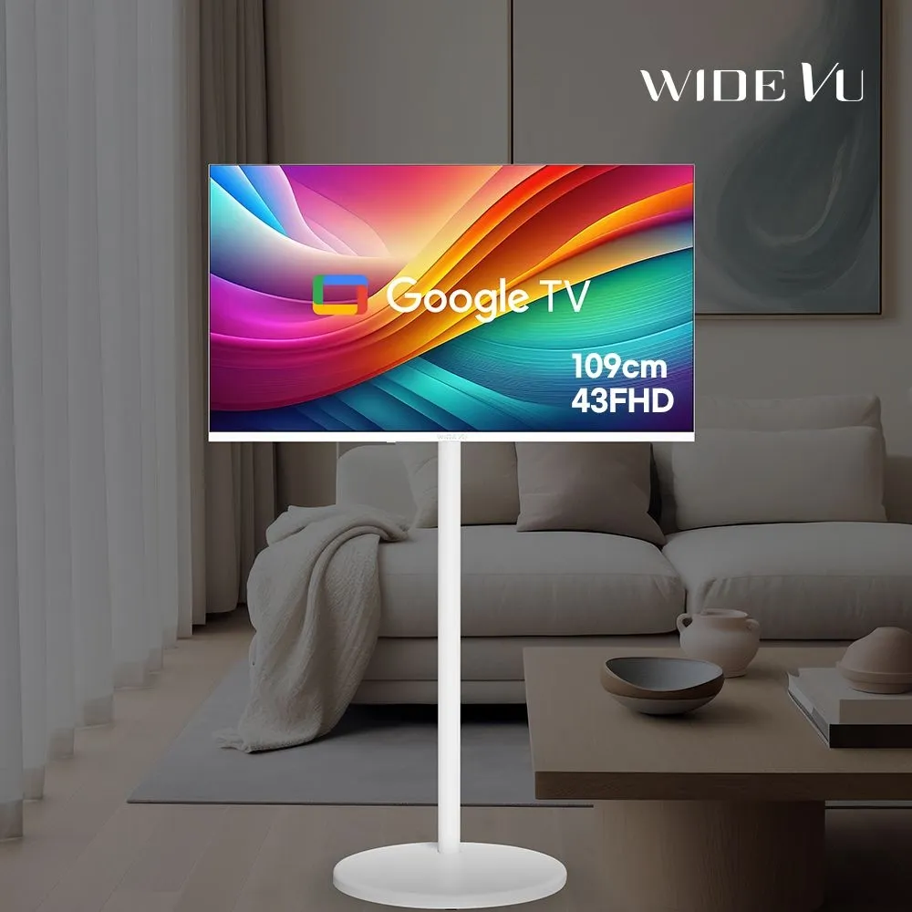 와이드뷰 화이트에디션 구글스마트 109cm 43인치 FHD TV 와이드무빙뷰 삼탠바이미 거치가능