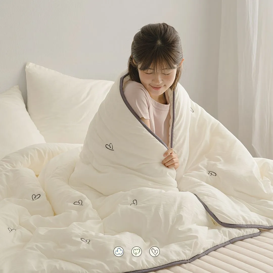바자르 신규컬러출시 포근폭신 시즈닝 소프트워싱 자수 먼지없는 사계절 차렵이불세트 SS Q 3컬러