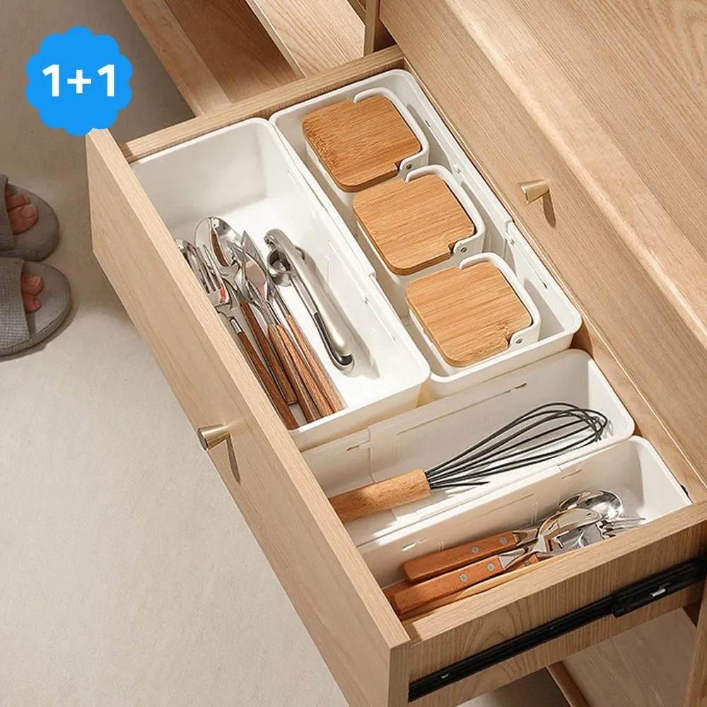살림하는집 1 공간맞춤 길이조절 칸막이 서랍 정리함 다용도 수납함 2size