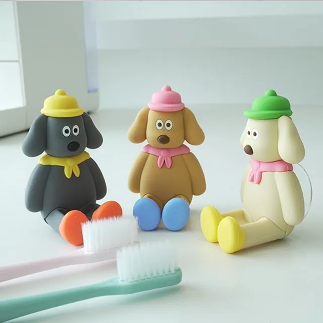 살림을 더하다 퍼피퍼피 강아지 실리콘 칫솔걸이