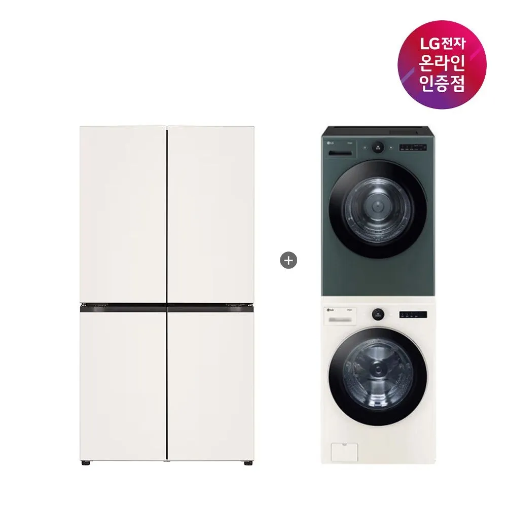 LG전자 LG 매직스페이스 냉장고 세탁기건조기 세트 T876MEE111 FX24ENR-GNG