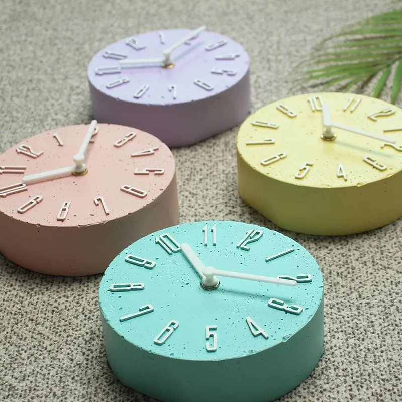 마지우 인테리어 무소음 마카롱 탁상시계 4colors