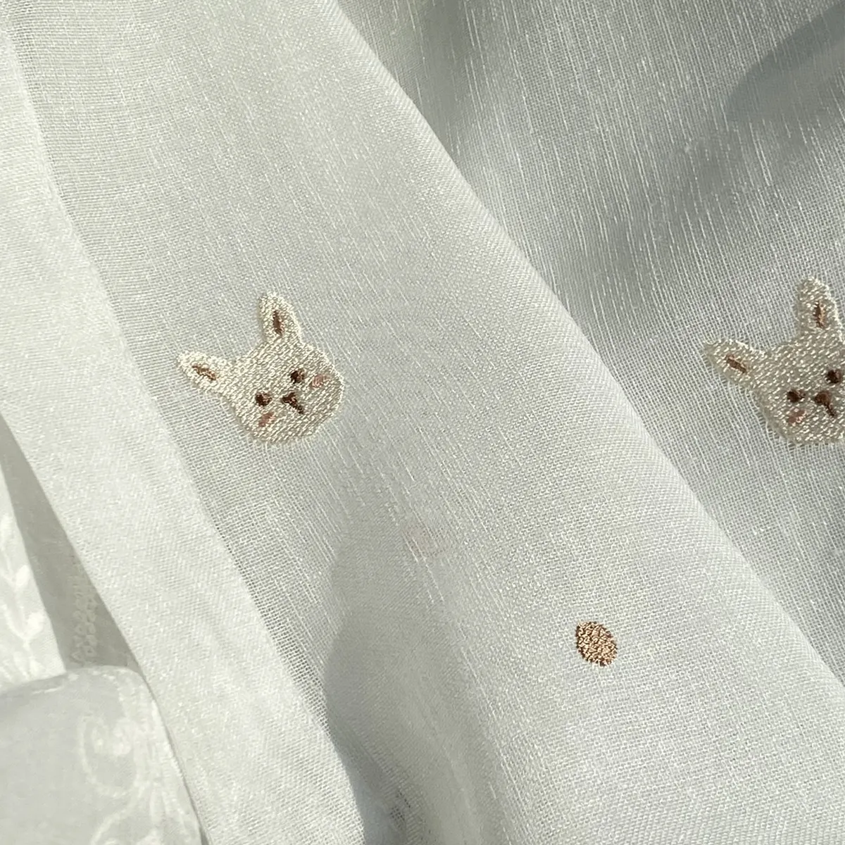 DDASHAN 베어래빗 아이방 곰 토끼 자수 맞춤제작 키즈방 귀여운 도트 속커튼 3type
