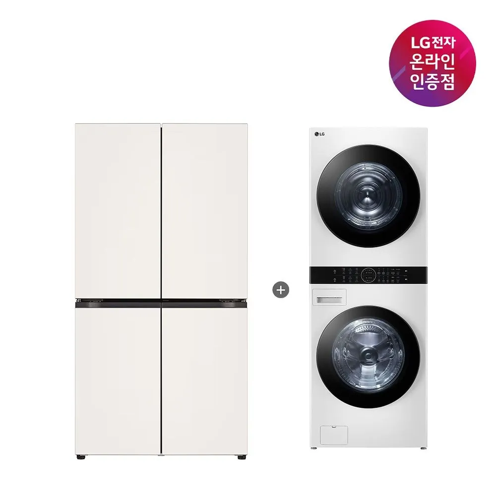 LG 오브제 냉장고 + LG 트롬 워시타워 (T876MEE111 + W2421WAMR)