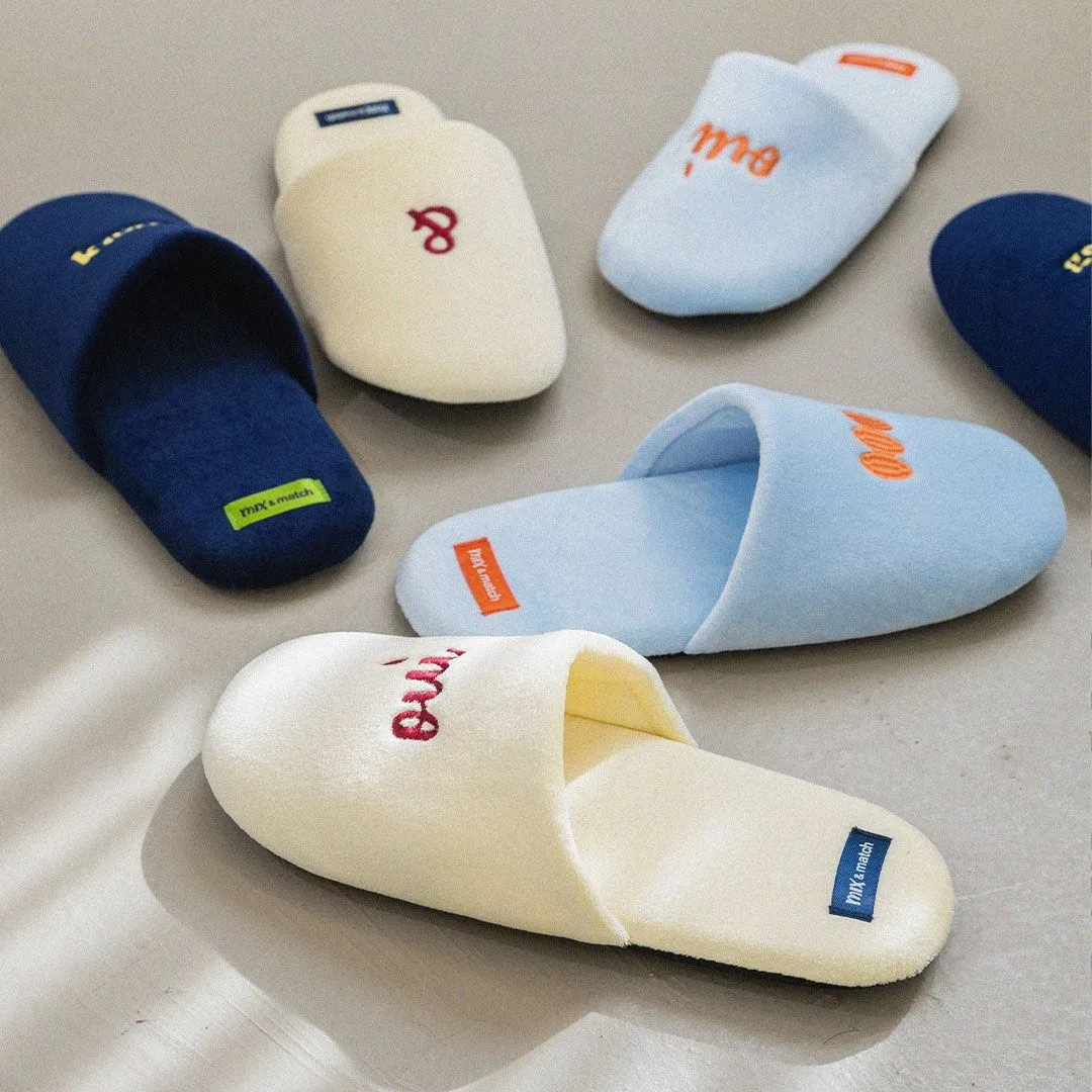 레터링 극세사 워셔블 룸슈즈 실내화 슬리퍼 M/L 3컬러