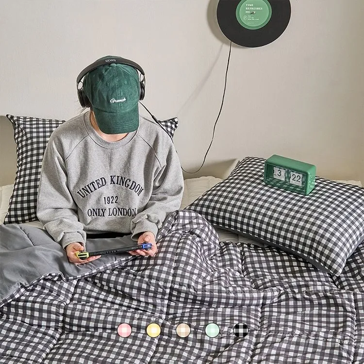 데시뉴 체크러버 마이크로 항균 사계절 다운필 차렵이불 세트 SS Q 5컬러