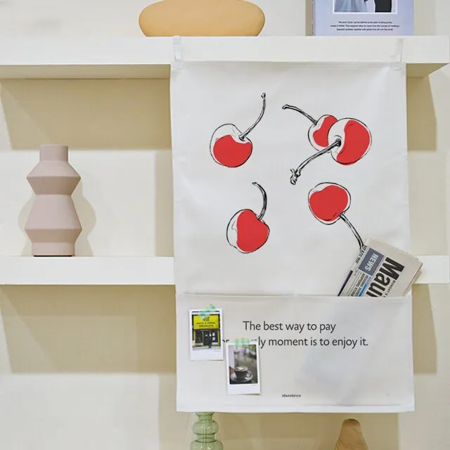 cherry A/ 체리 포켓 패브릭 포스터 / 일러스트 두꺼비집 가리개