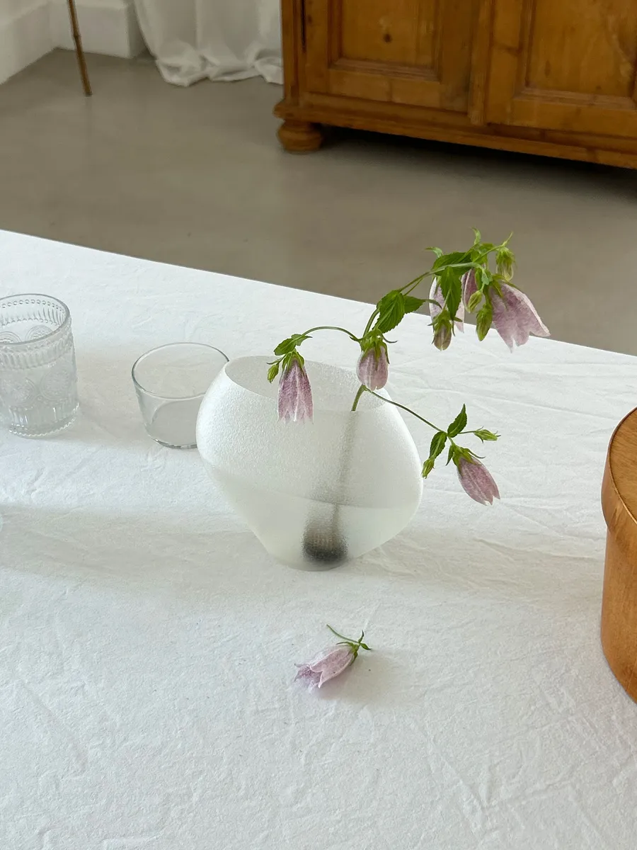 소안오브제 루나 플랫 투명 화병 3D 프린팅 오브제 Luna Vase