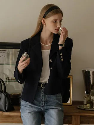 Grace tweed jacket_Navy