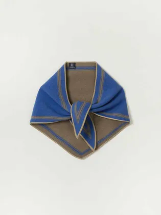 EDAN COLOR SCHEME WOOL MUFFLER_BLUE-BROWN