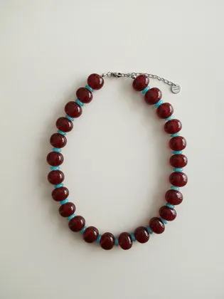 녹녹 dark cherry mint necklace