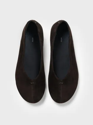 스토 MAREN FLAT Suede Brown Cow Leather Upper Lambskin Insole