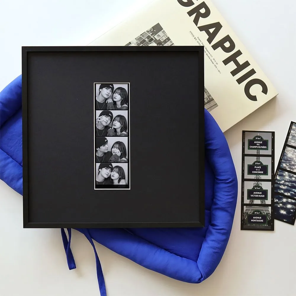 아트밀 SNS 트렌드 블랙 프레임 컬러 포인트 사진액자 Black 25x25cm 네컷용