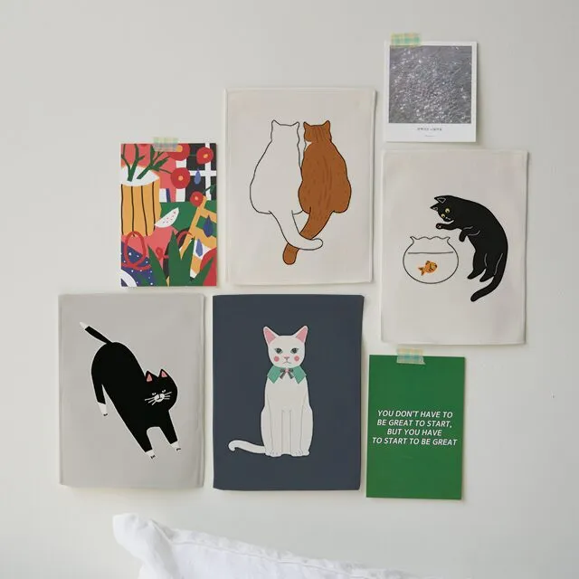 어번던스 cats 미니 포스터 패브릭 포스터_고양이 A 4종세트