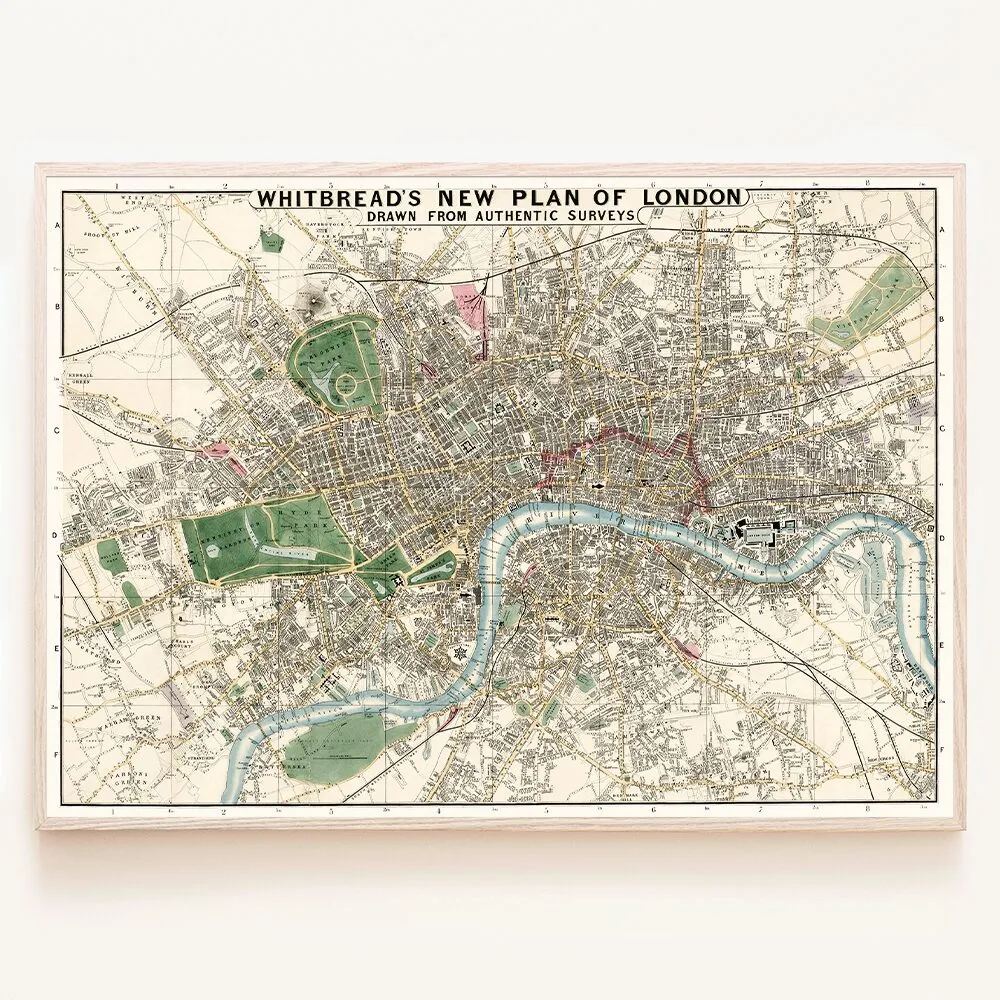 로얄블루아트샵 영국 London 런던 지도 빈티지 포스터 유럽 도시 그림 액자