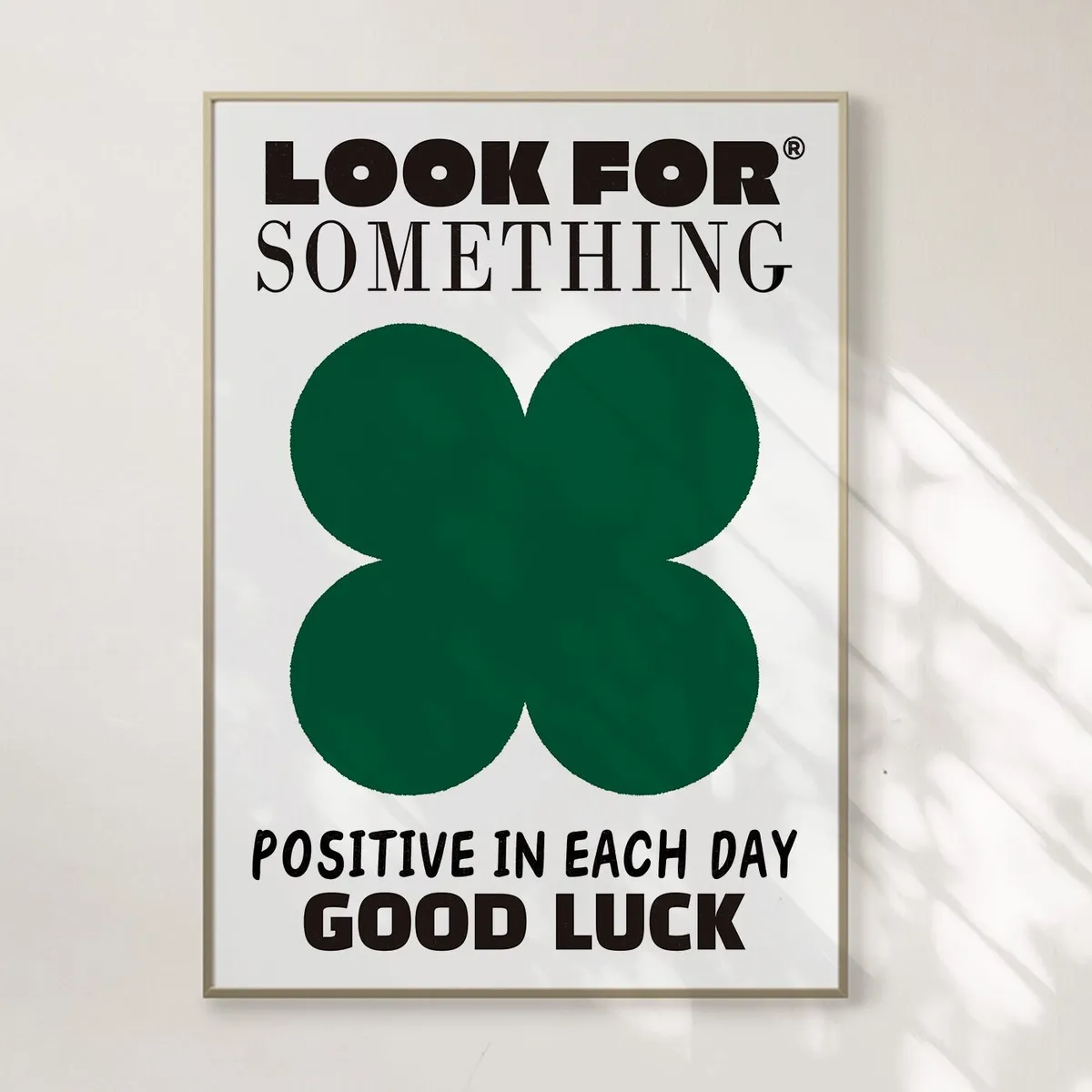 그리니시 페이지 행복한 일러스트 클로버 그림 액자 인테리어 포스터 3 POSITIVE