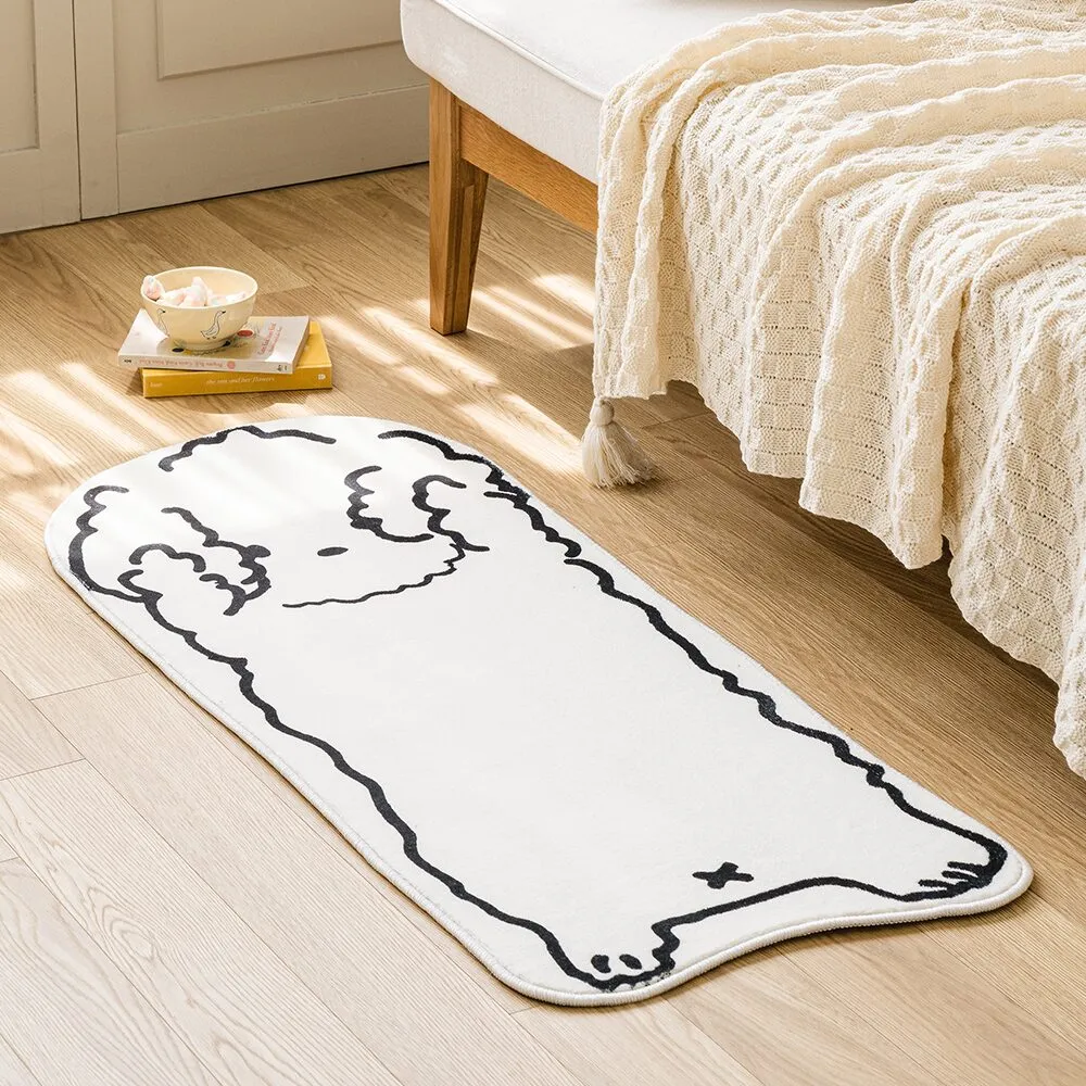 한빛카페트 부끄부끄 댕댕이 강아지 욕실 발매트 미니러그 2size