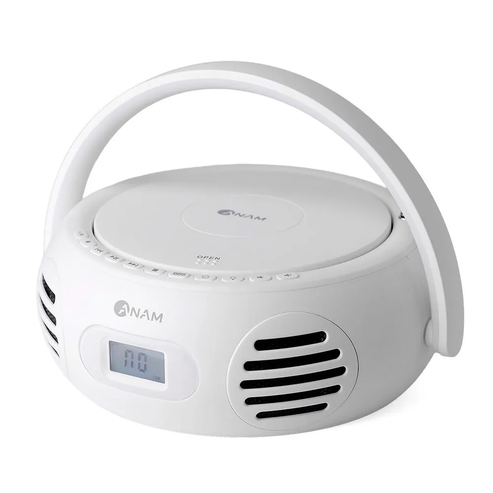 아남 포터블 CD플레이어 A-350L 무드등 FM라디오 레트로 무선 블루투스스피커 USB MP3