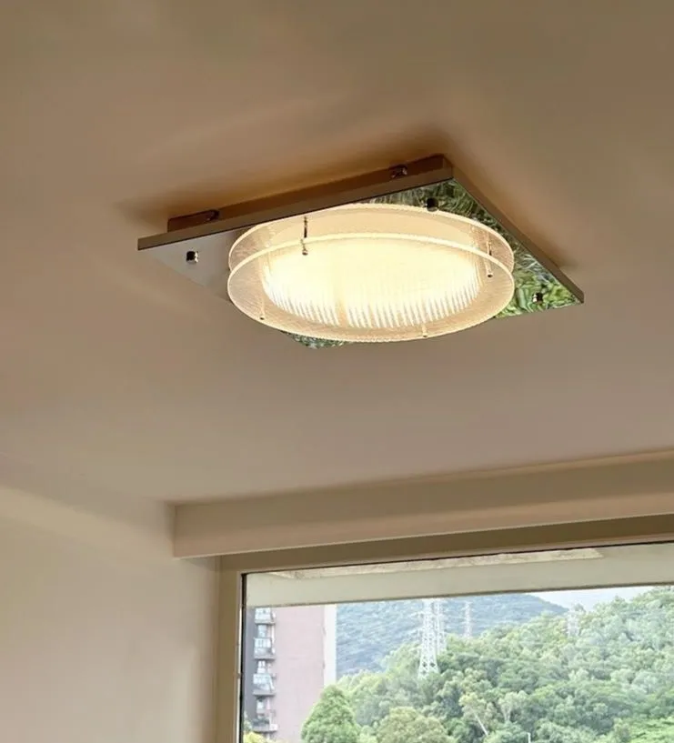 헤이유드 해외 미드센츄리 안방등 사각 조명 실버 크롬 45cm 24cm