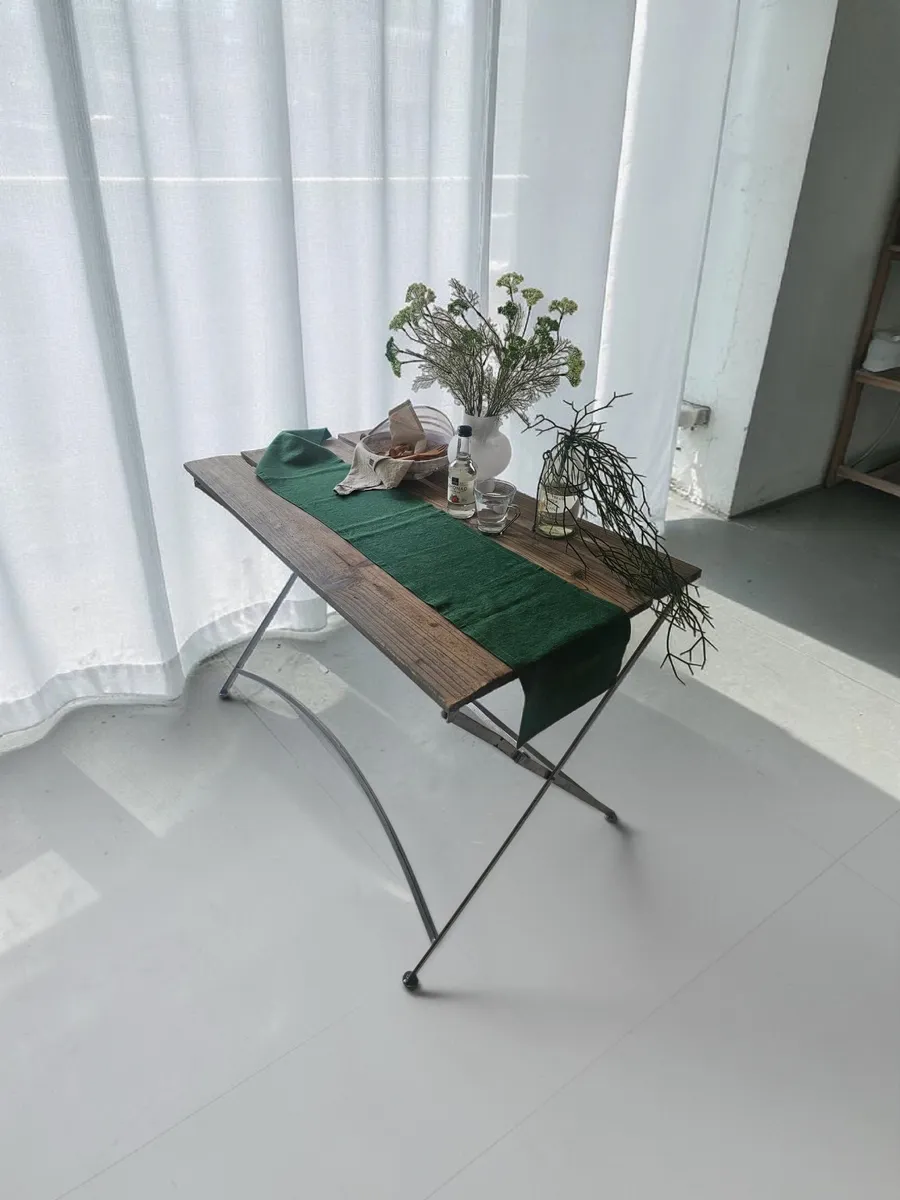 한스코디 무지 초록린넨 슬림 테이블 러너 3컬러 4사이즈