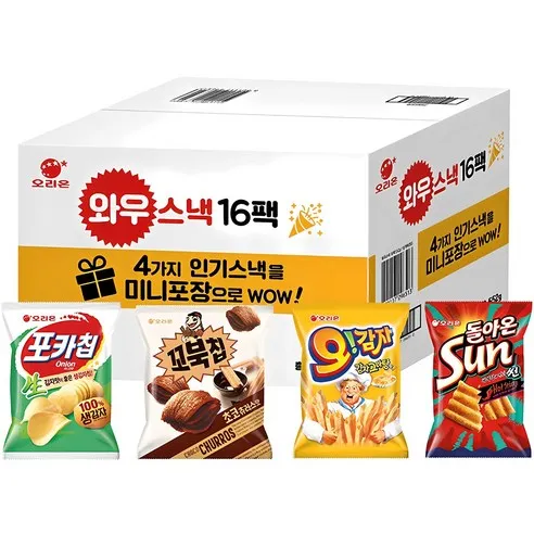 오리온 와우스낵 선물세트 16팩