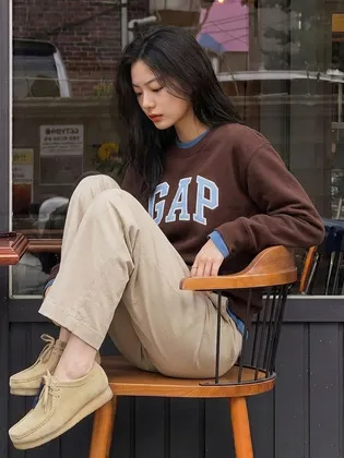 갭 5COR GAP 로고 기모 맨투맨 여성용
